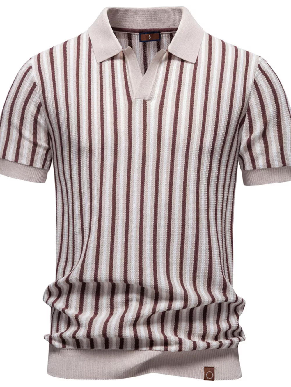 Men's Striped Short Sleeve Polo, image 4