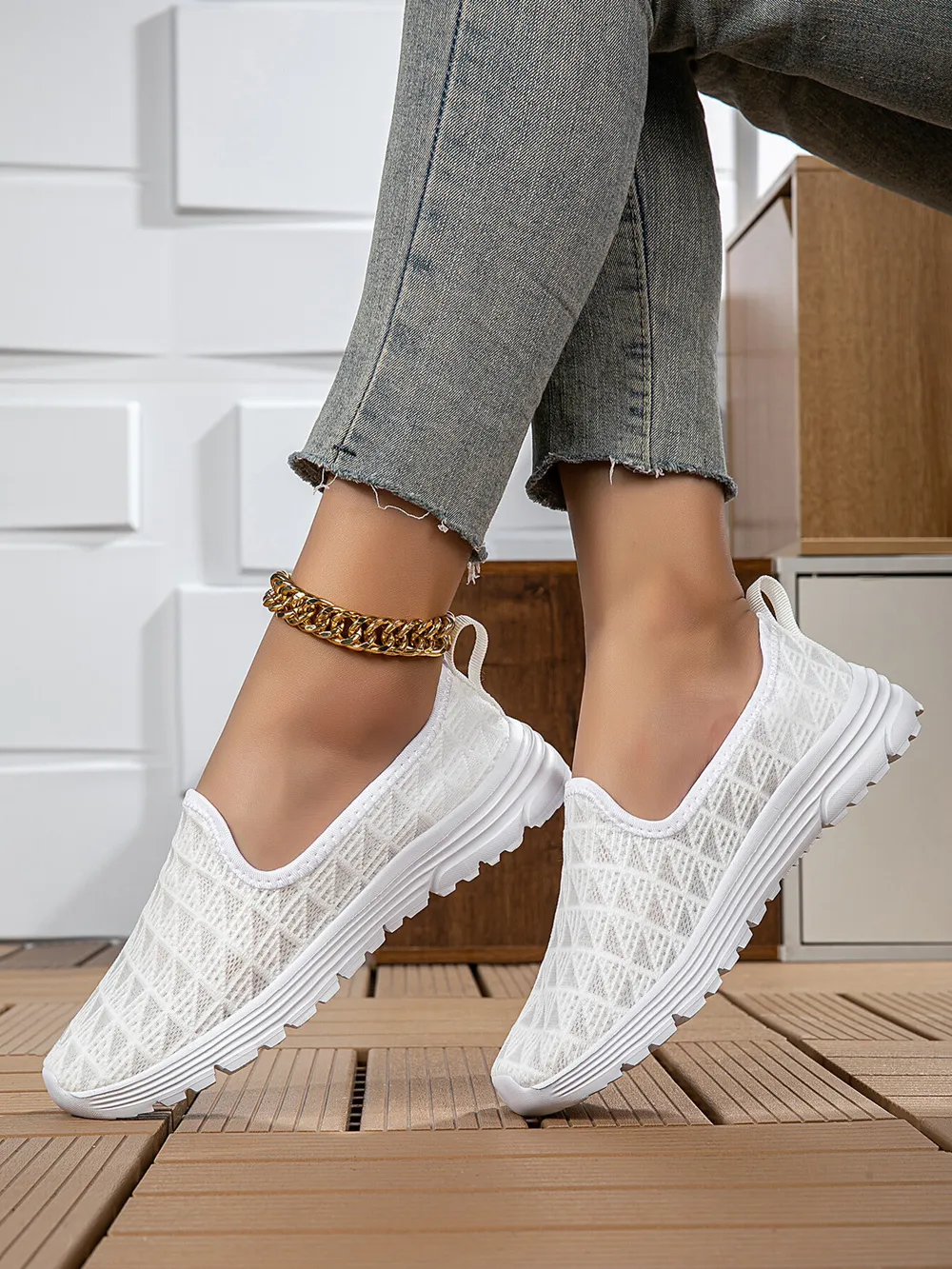Breathable Mesh Slip-On Sneakers, image 8