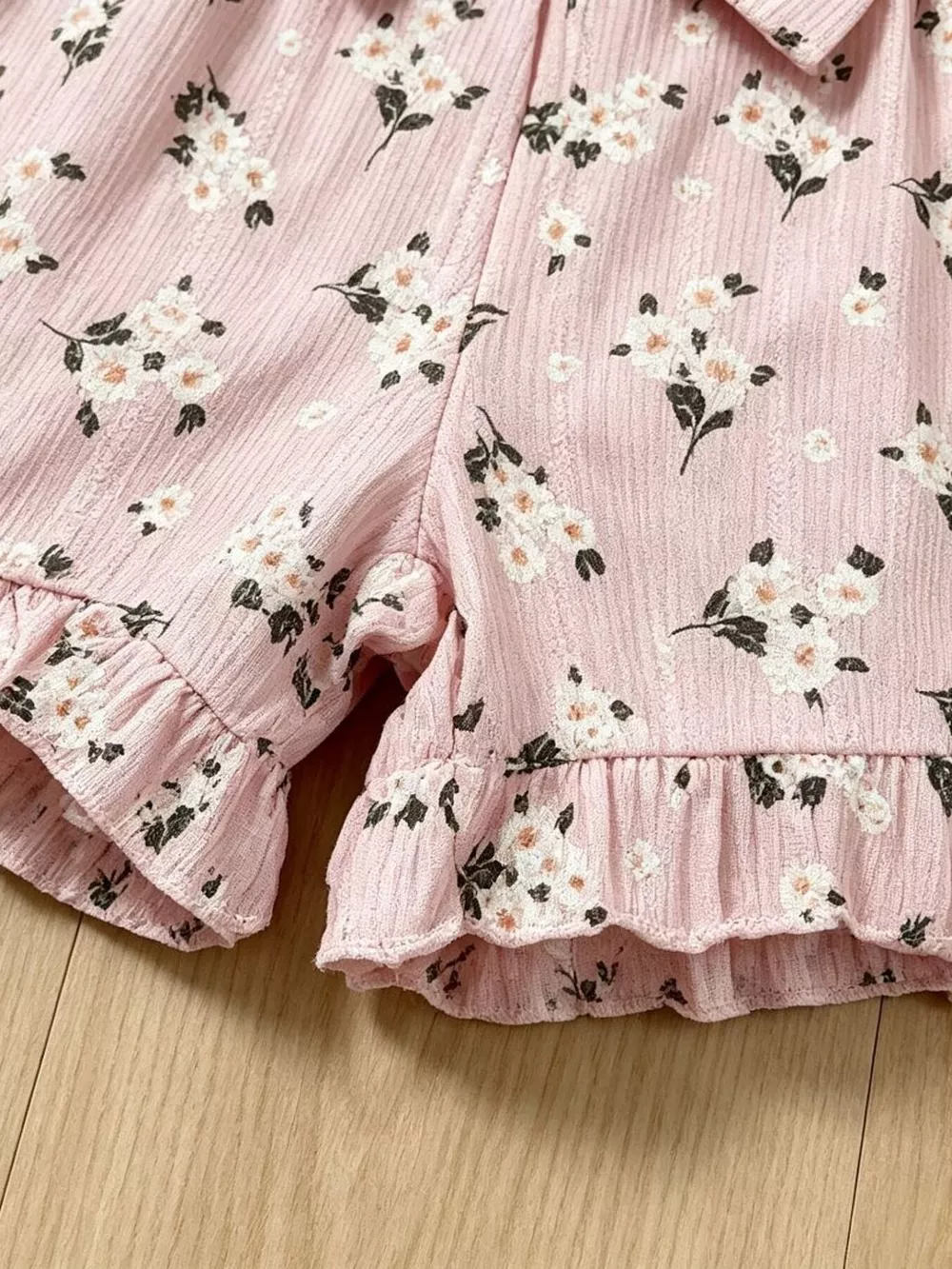 Children's Floral Print Bow Top and Shorts Set, image 3