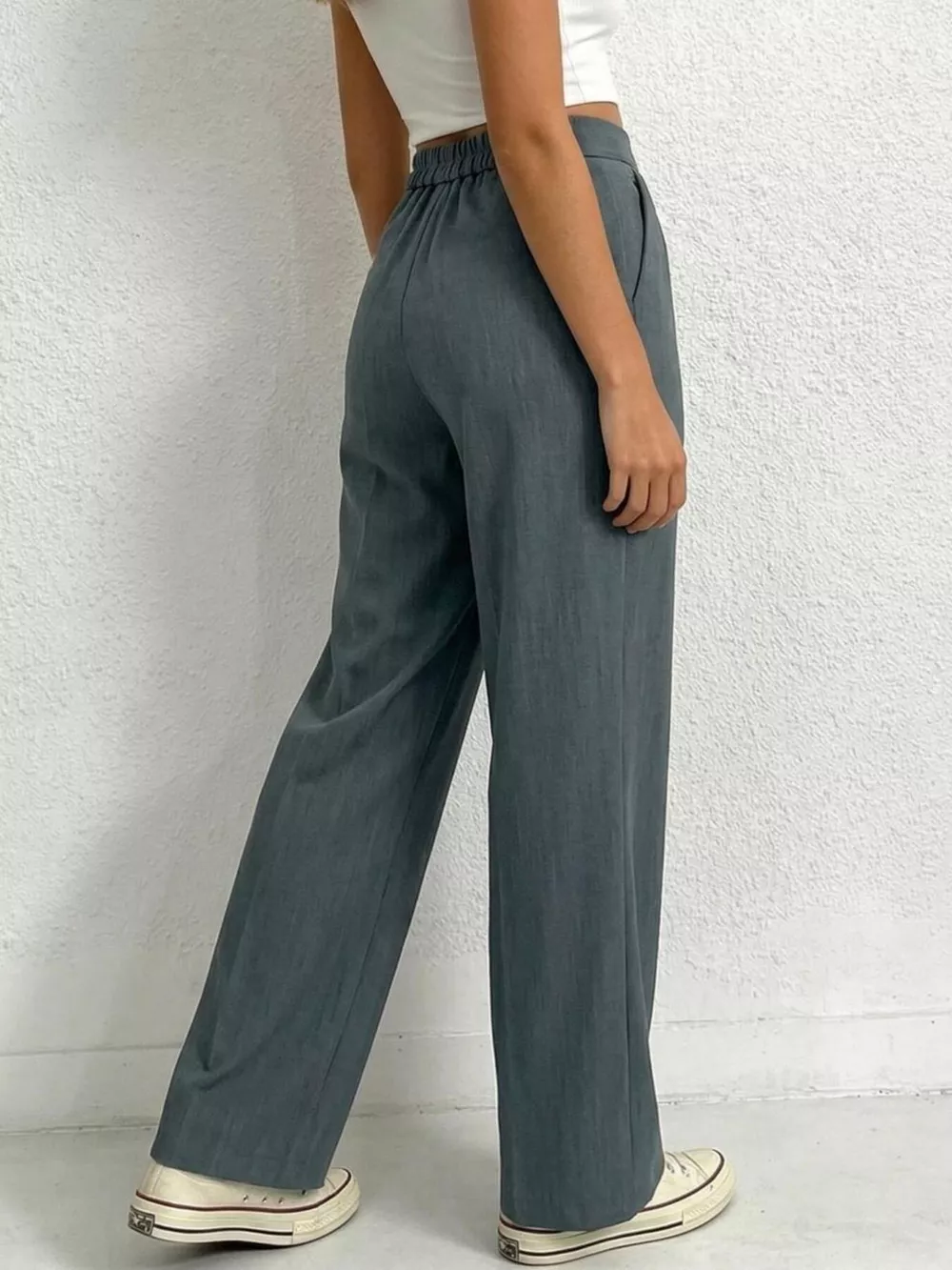 High Waist Wide Leg Pleated Pants, image 5