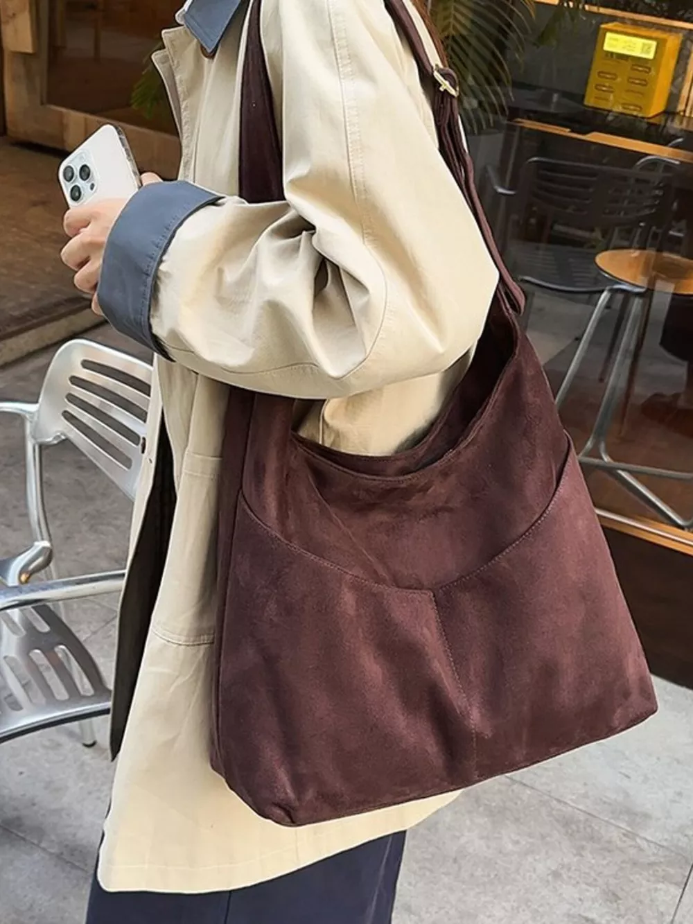 Solid Color Shoulder Bag, image 8