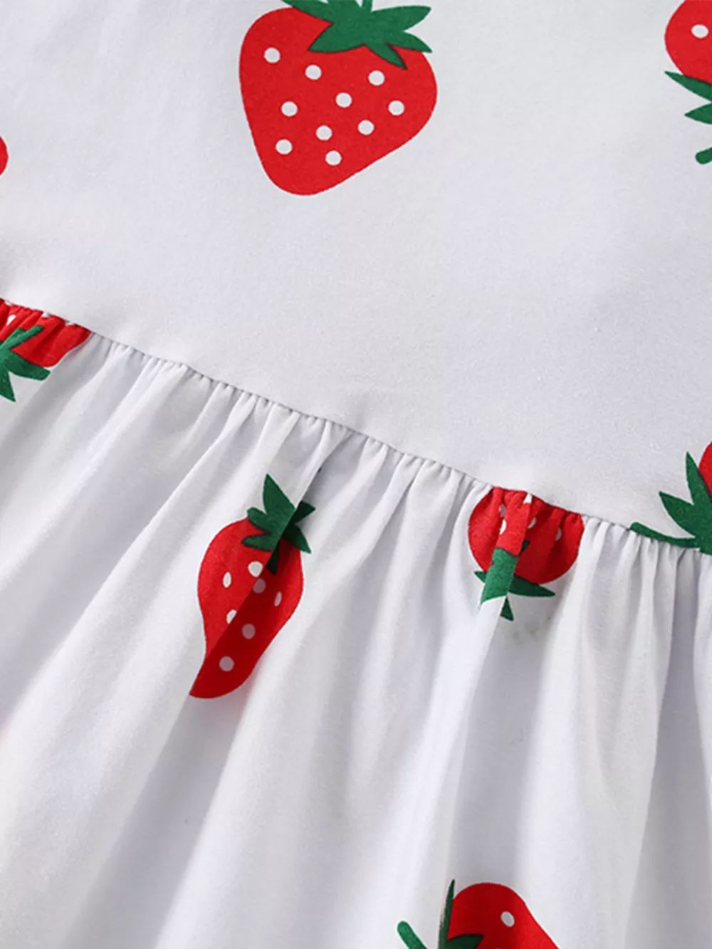 Children's Strawberry Print Ruffle Sleeve Dress, image 2