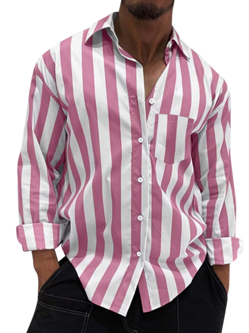 Men's Button Up Long Sleeve Shirt, image 6