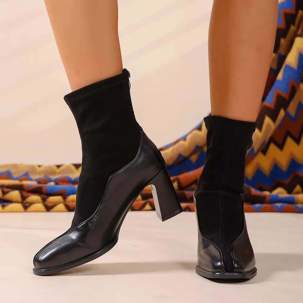 Square Neck Block Heel Boots, image 8