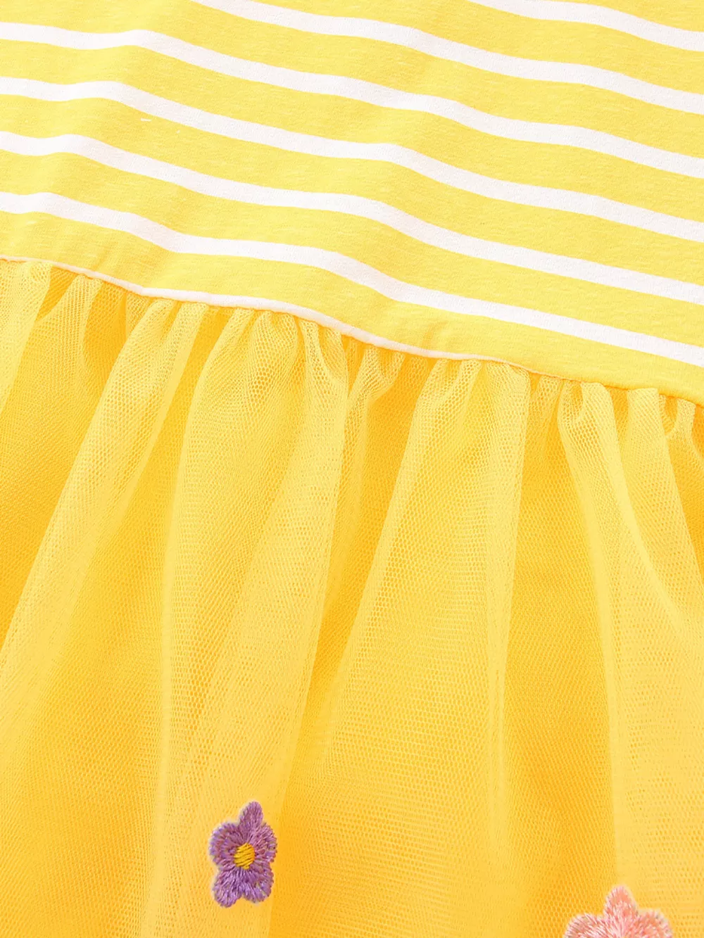 Children's Bunny & Floral Striped Tulle Dress, image 4