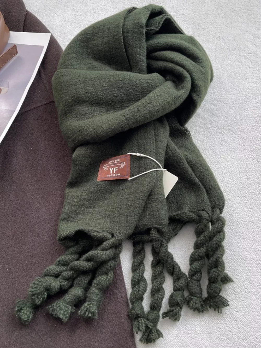 Knitted Tassel Scarf, image 4