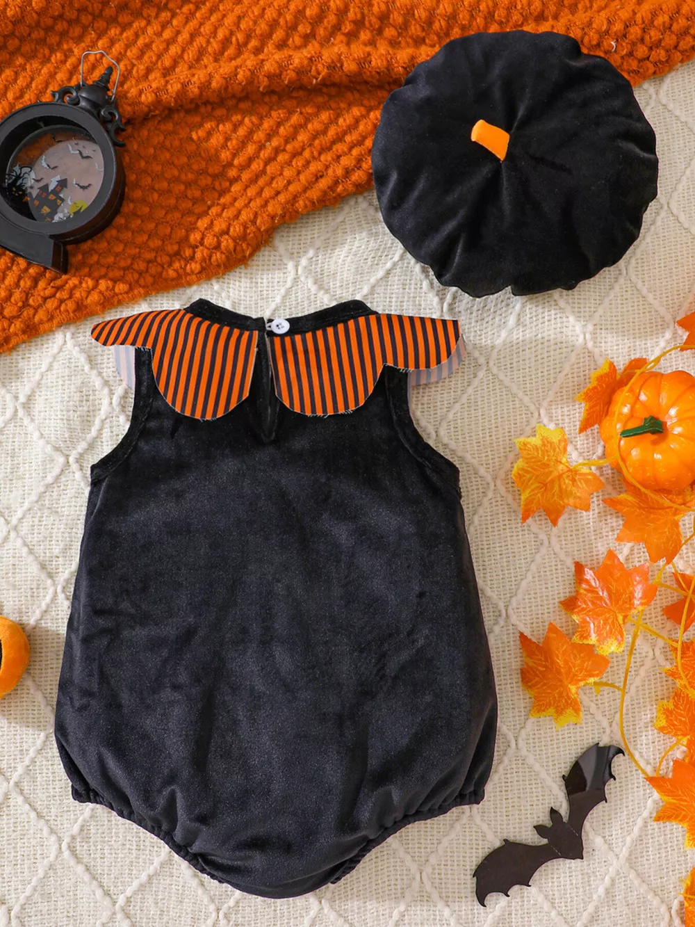 Children's Halloween Sleeveless Bodysuit and Hat Set, image 6