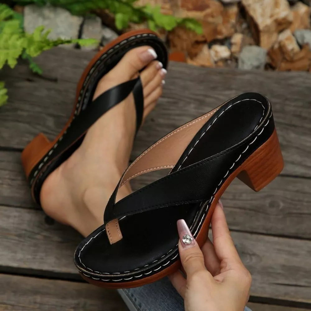 Toe Post Block Heels Sandals, image 2
