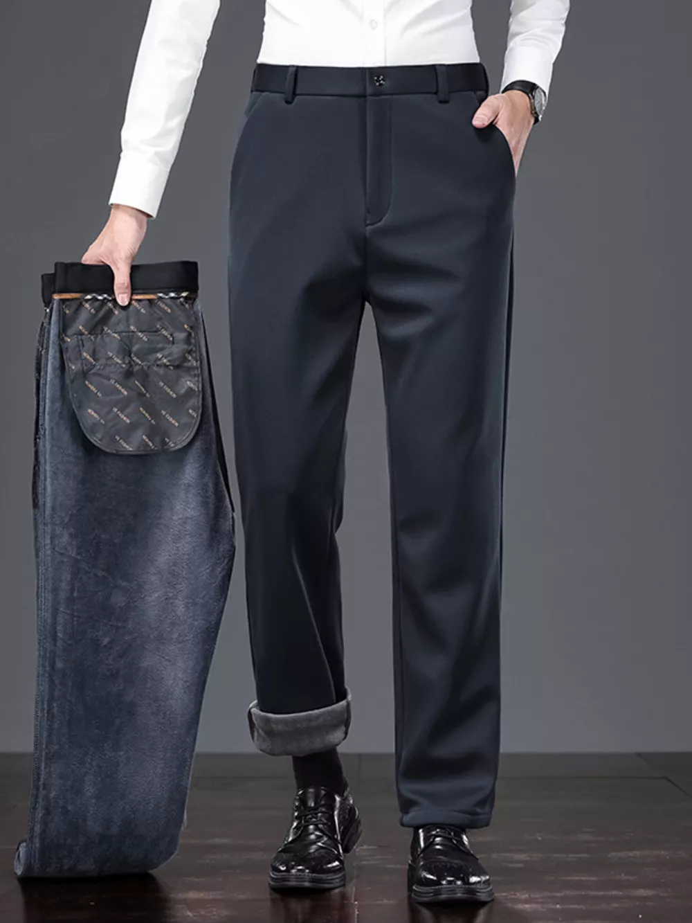 Men's Pocketed Thermal Straight Leg Pants, image 5