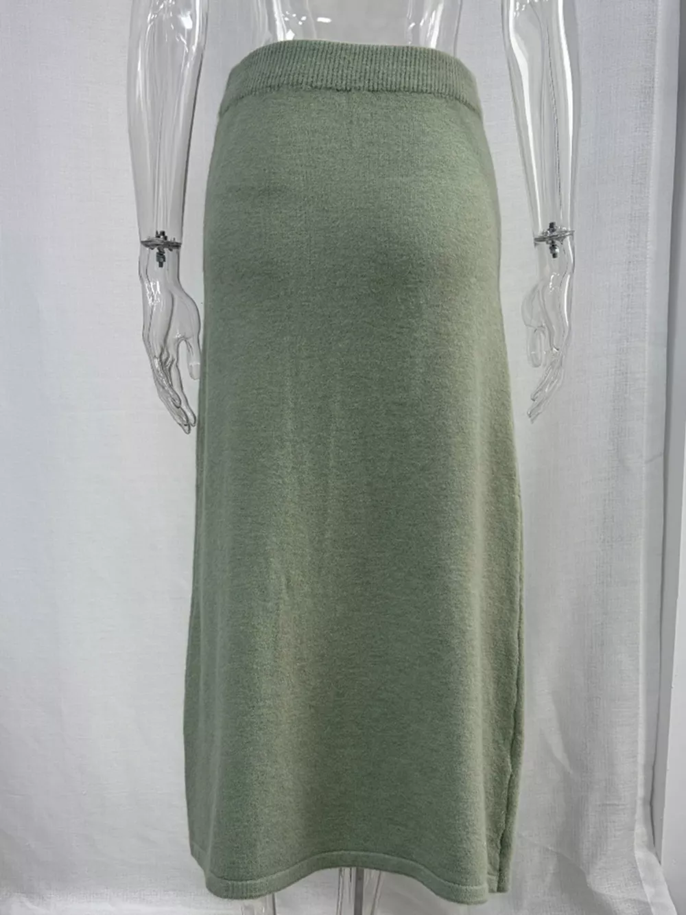 Zip-Up Mock Neck Cardigan and Matching Midi Skirt Sweater Set, image 20