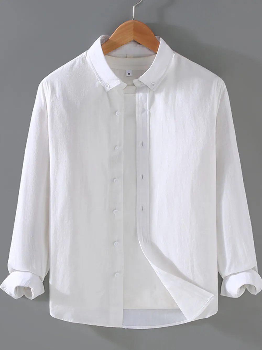 Men's Plus Size Button Up Long Sleeve Shirt, image 4