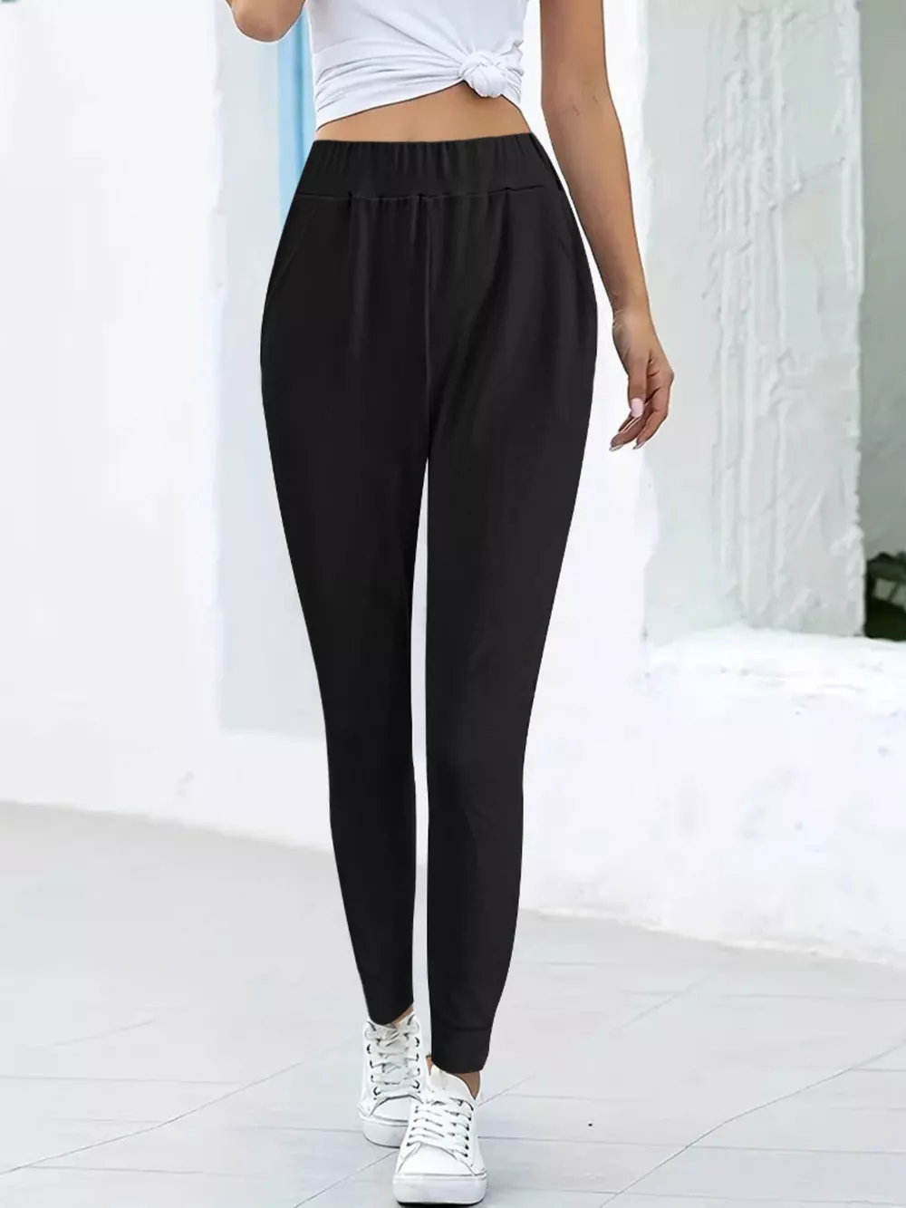 Comfortable Elastic Waist Casual Pants, image 3