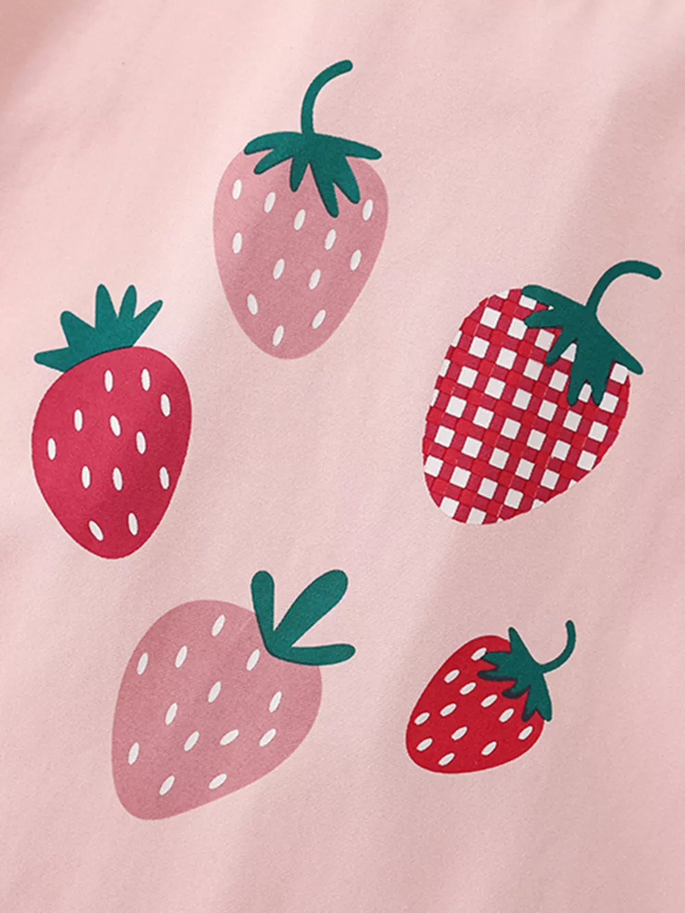 Children's Strawberry Print Ruffle Sleeve Casual Dress, image 2