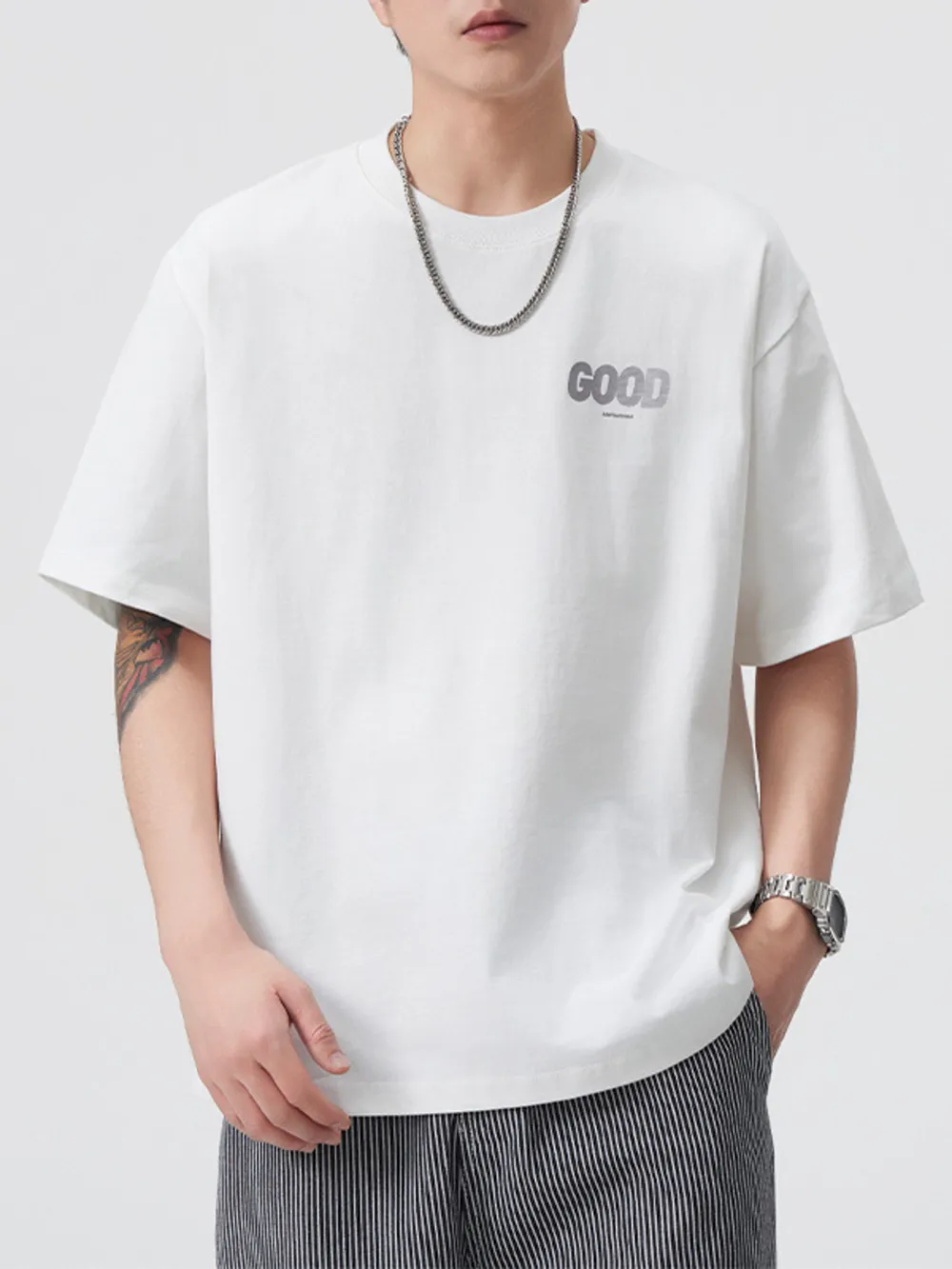 Men's Plus Size Round Neck Short Sleeve T-Shirt, image 5