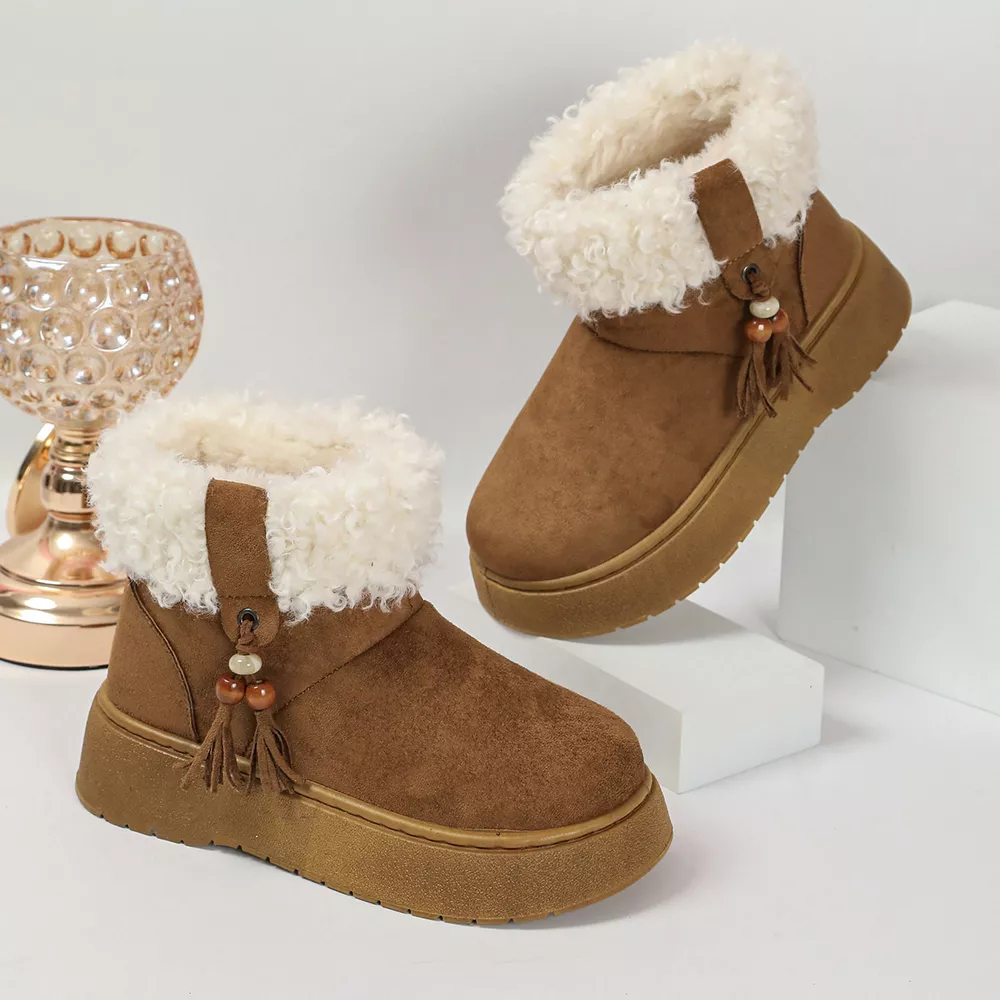 Round Toe Faux Fur Lined Boots, image 5