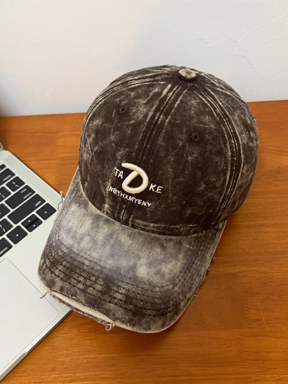Distressed Embroidered Baseball Cap, image 4
