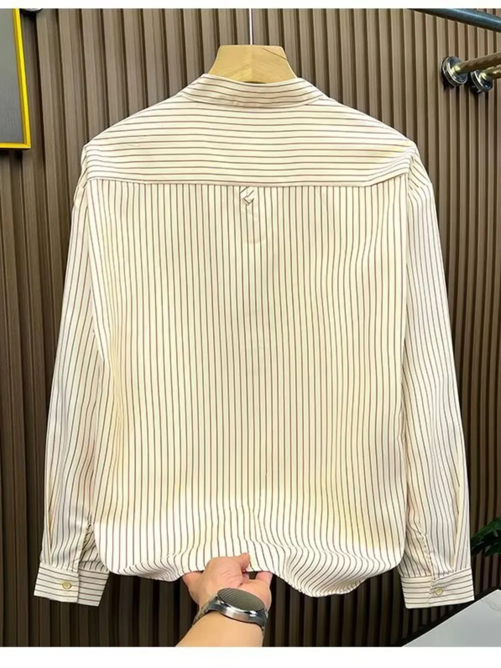 Men's Striped Button-Down Shirt, image 4