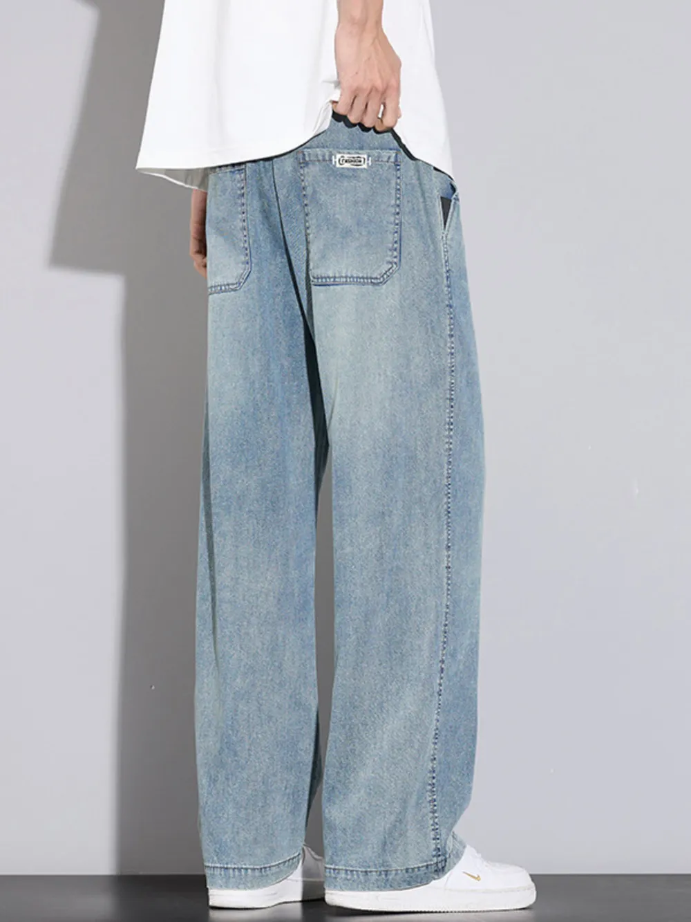 Men's Wide Leg Relaxed Fit Jeans, image 6