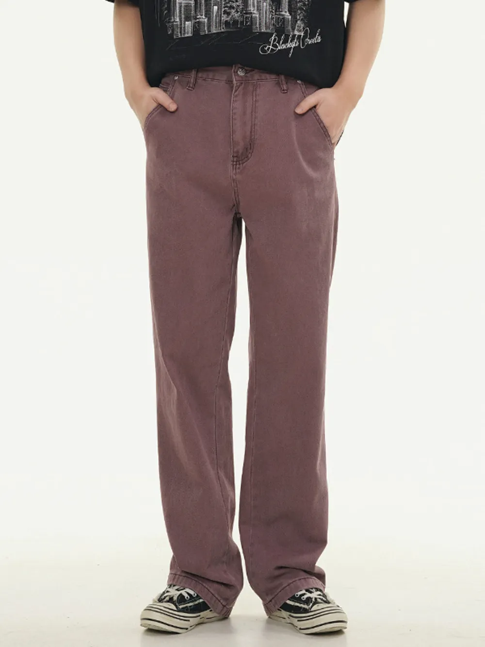 Men's Full Size Washed Wide Leg Relaxed Fit Jeans Plus Size