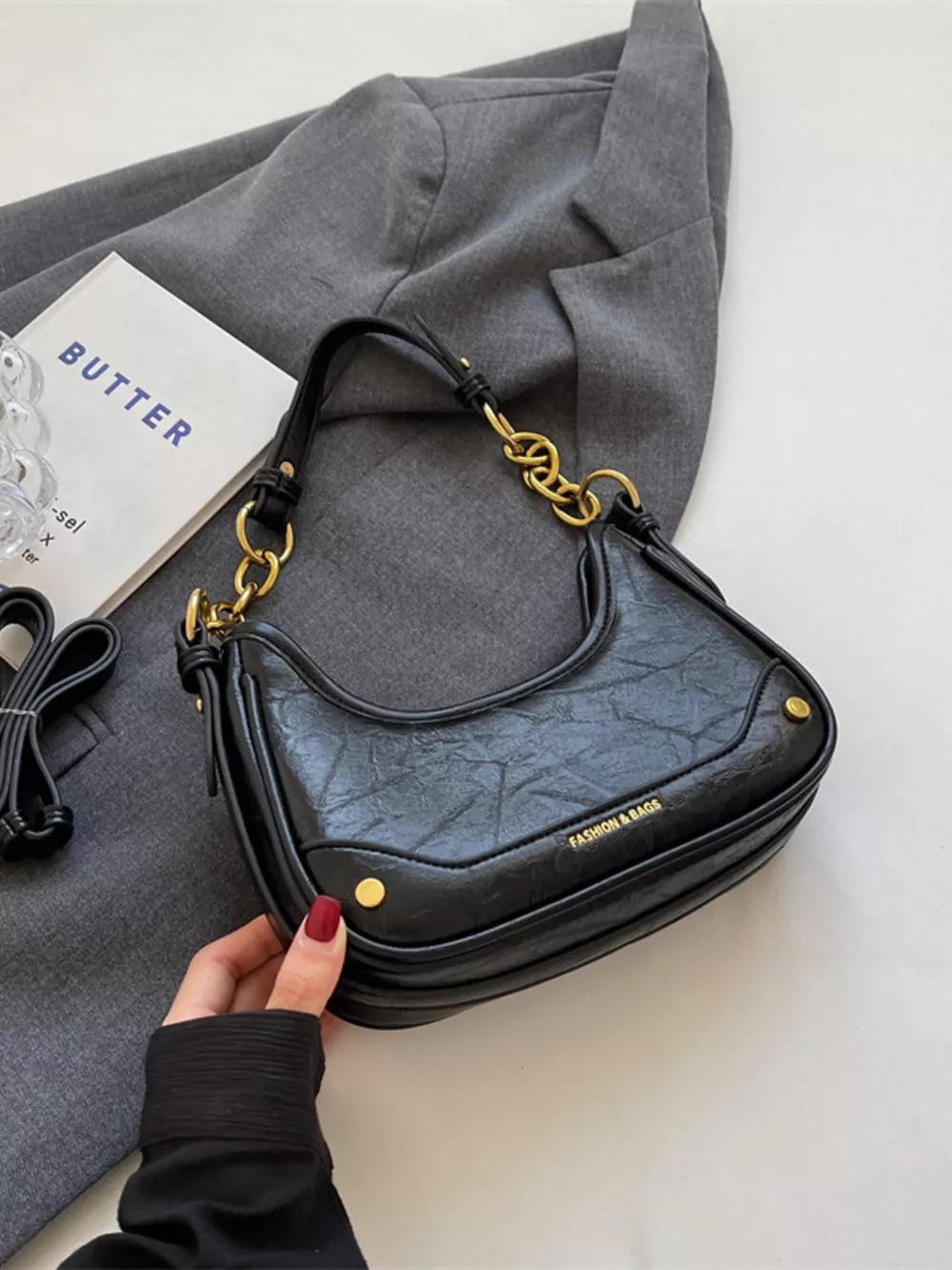 Chain Accent Shoulder Bag, image 8