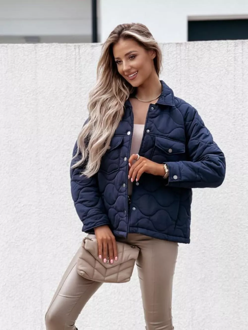 Quilted Snap-Down Casual Jacket, image 5