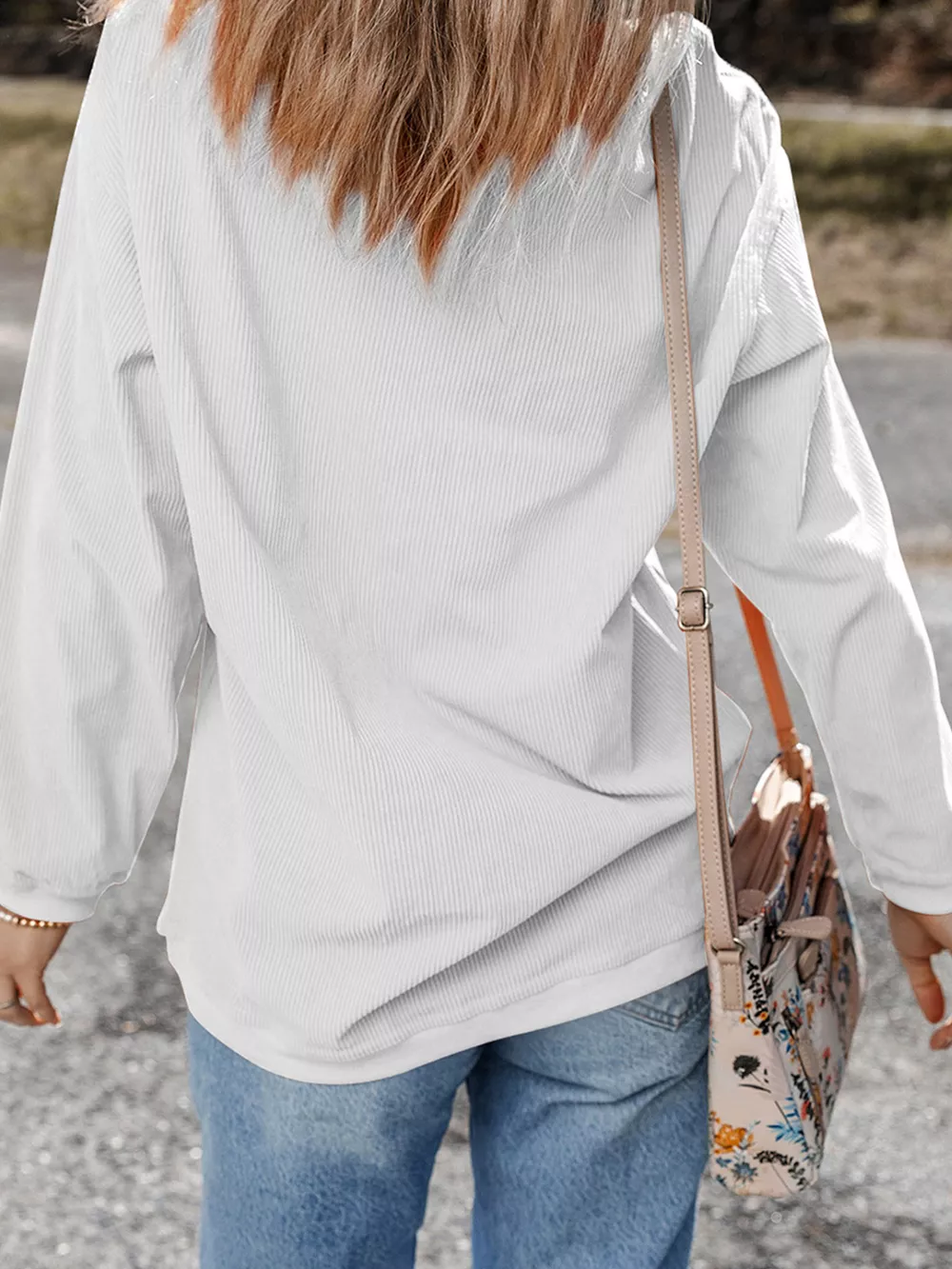 Thankful Pumpkin Ribbed Tunic Pullover Sweatshirt, image 4