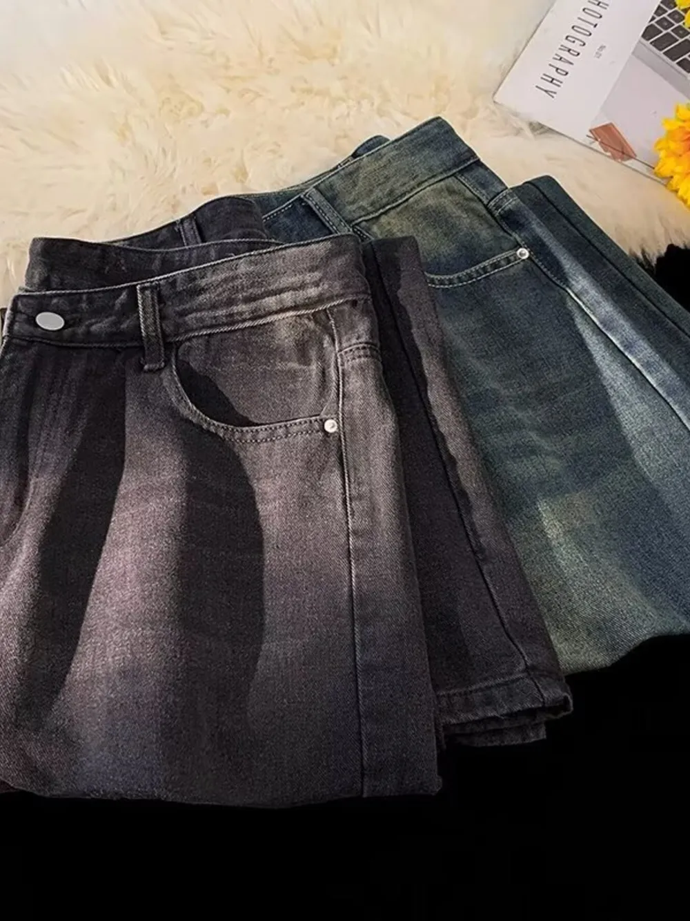 Men's Plus Size Vintage Wash Wide Leg Jeans, image 7