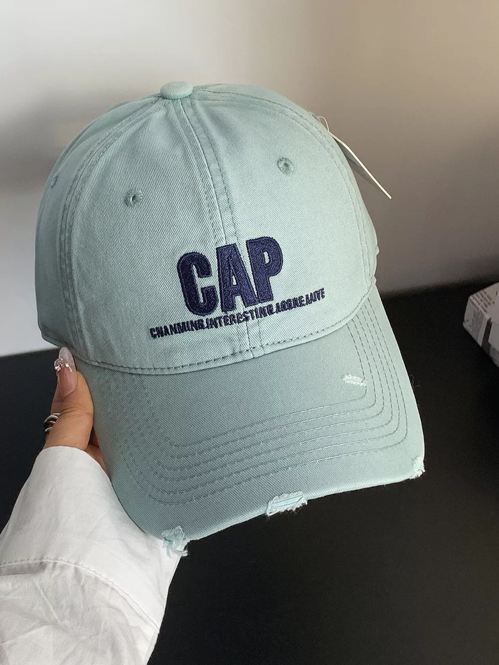 Embroidered Distressed Baseball Cap, image 3