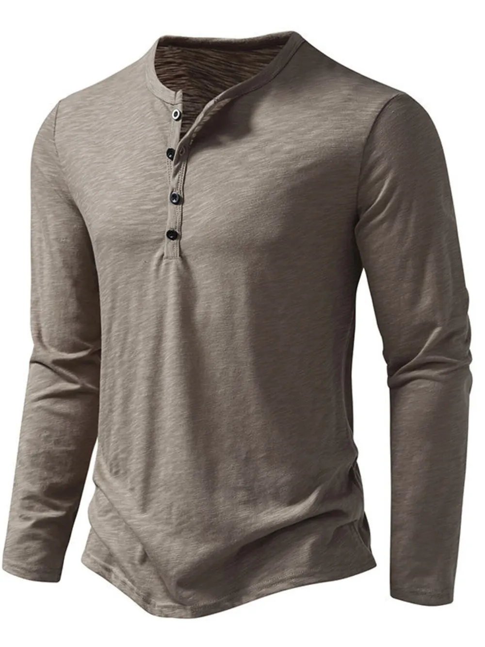 Men's Button Detail Long Sleeve T-Shirt, image 8