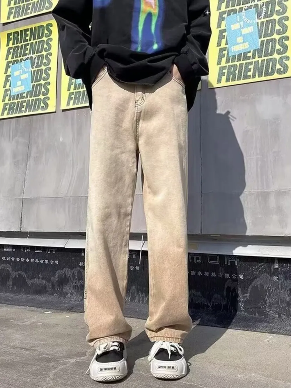 Men's Full Size Vintage Wash Wide Leg Jeans Plus Size, image 2