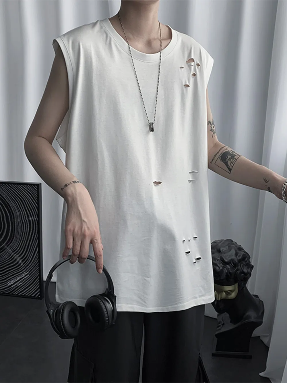 Men's Round Neck Tank, image 3