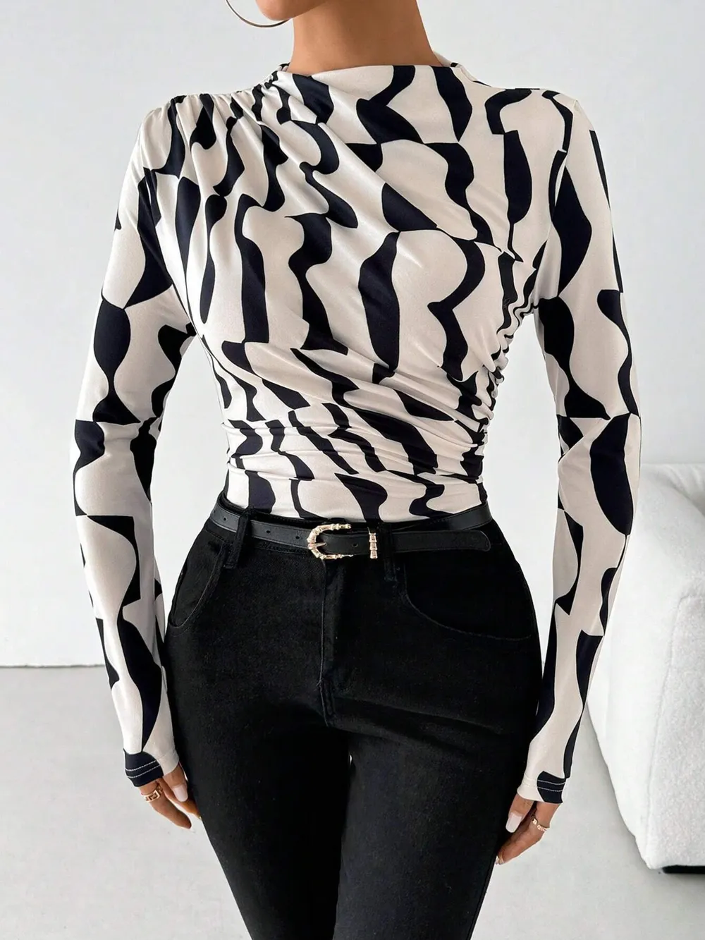 Printed Long Sleeve Blouse, image 5