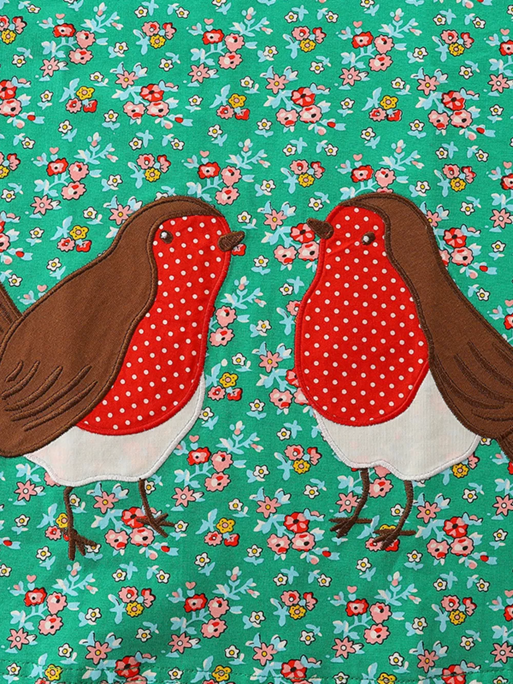 Children's Floral Print Bird Long Sleeve Dress, image 5