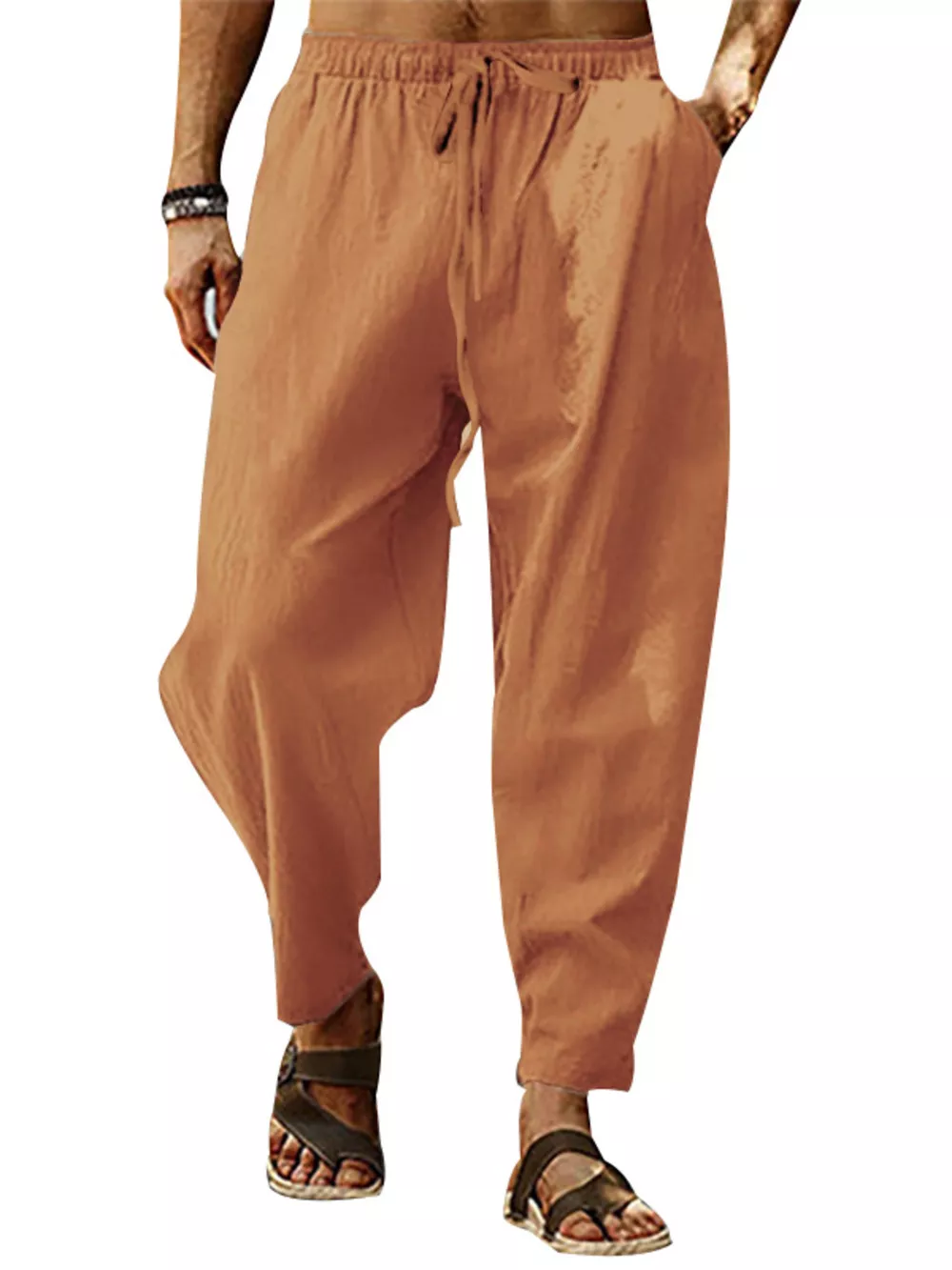Men's Full Size Drawstring Wide Leg Pants Plus Size, image 4