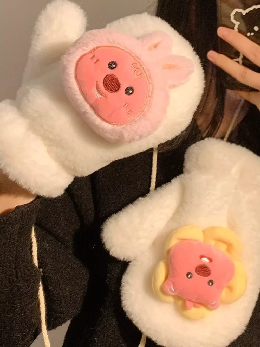 Cartoon Plush Warm Gloves, image 8