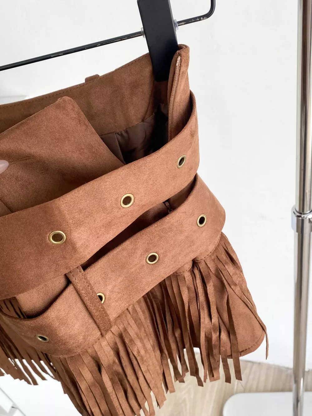 Fringe Belted Mini Skirt, image 5