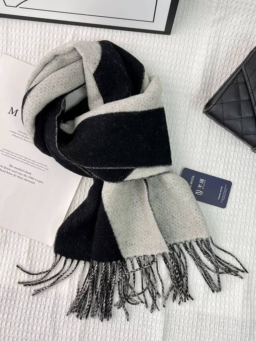 Fringe Color Block Scarf