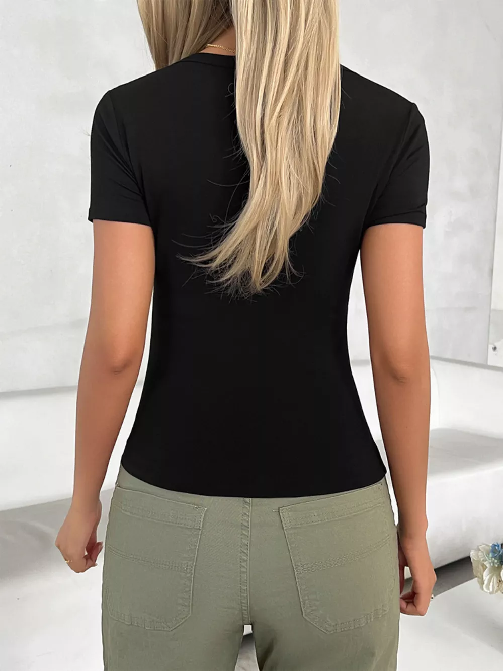 Solid Color Slim Fit T-Shirt, image 7