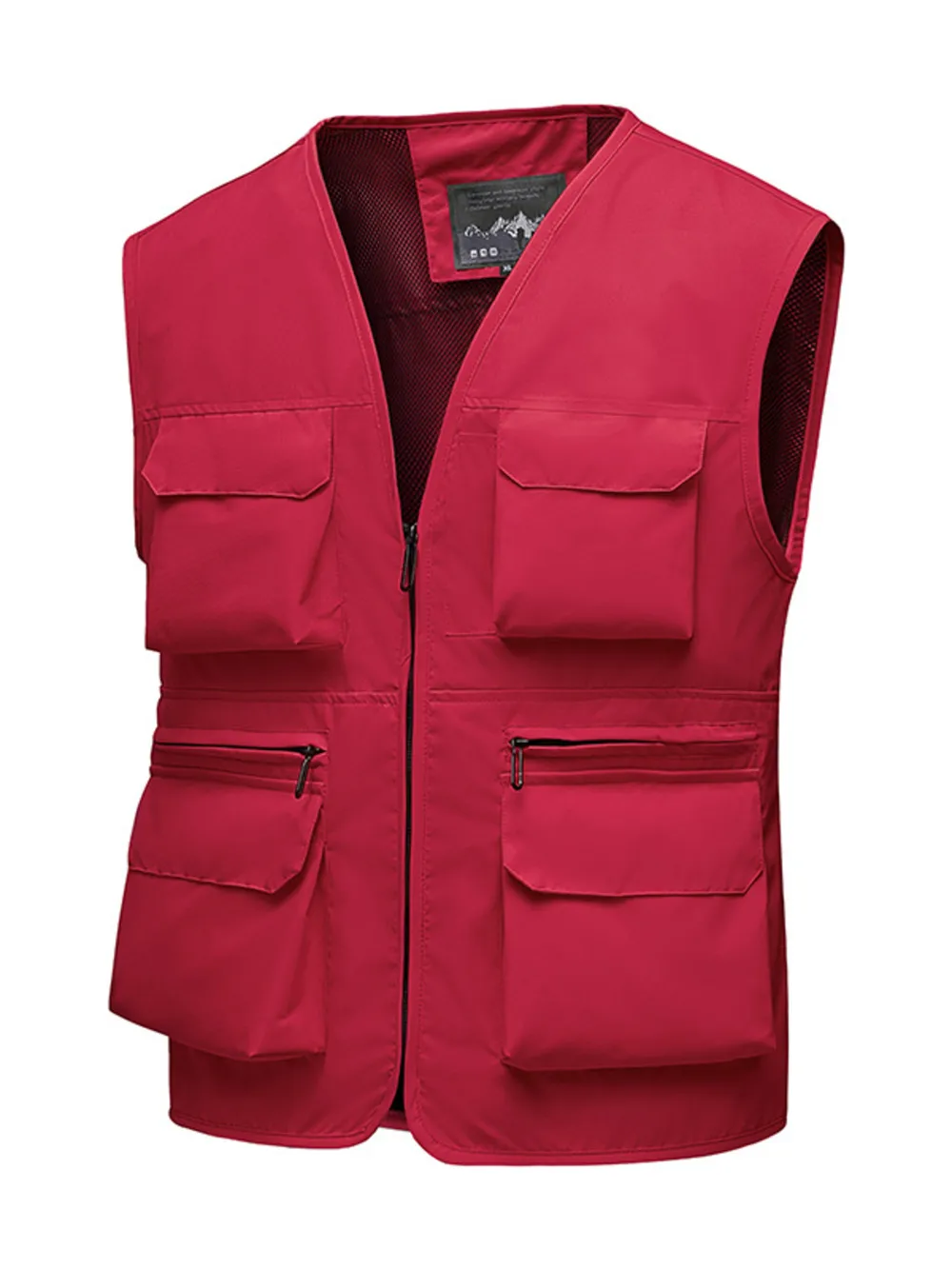 Men's Full Size Multi-Pocket Zip Up Vest Plus Size, image 5