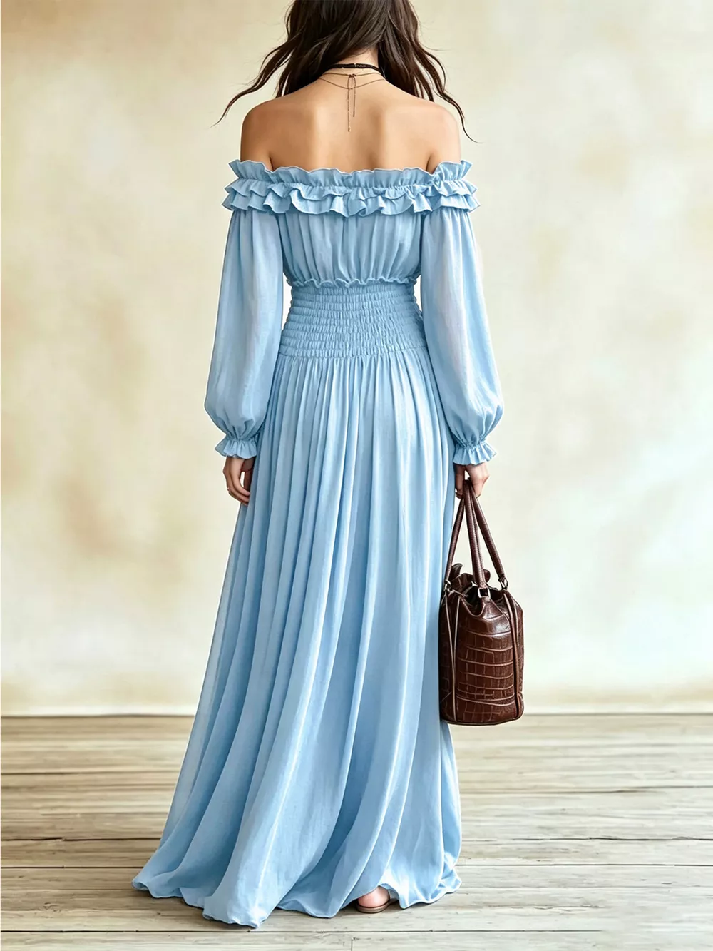 Full Size Off-Shoulder Ruffled Maxi Dress with Smocked Waist Plus Size, image 13