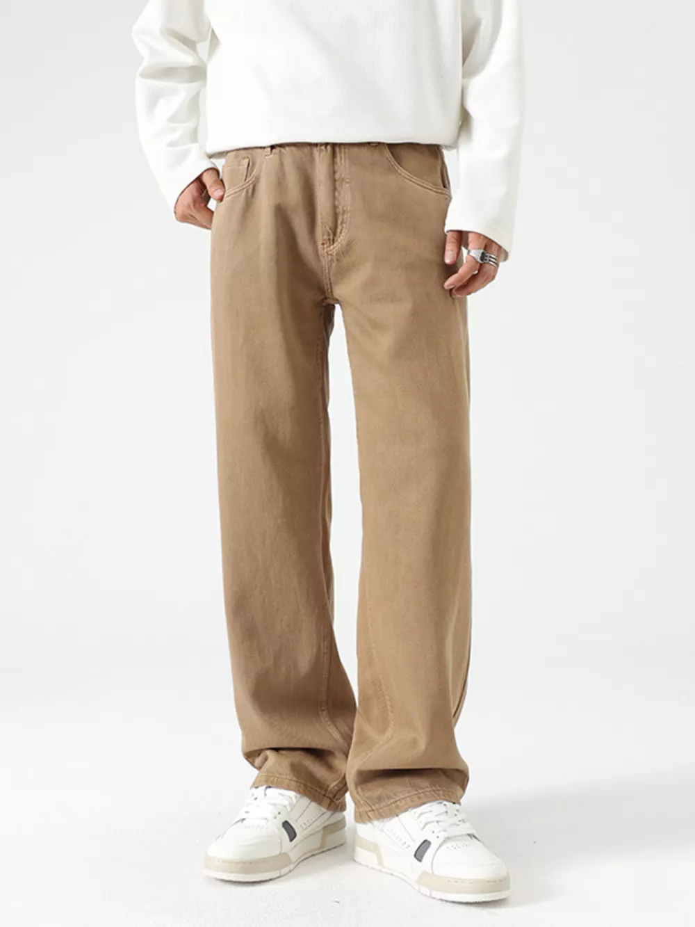 Men's Vintage Wash Wide Leg Jeans, image 10
