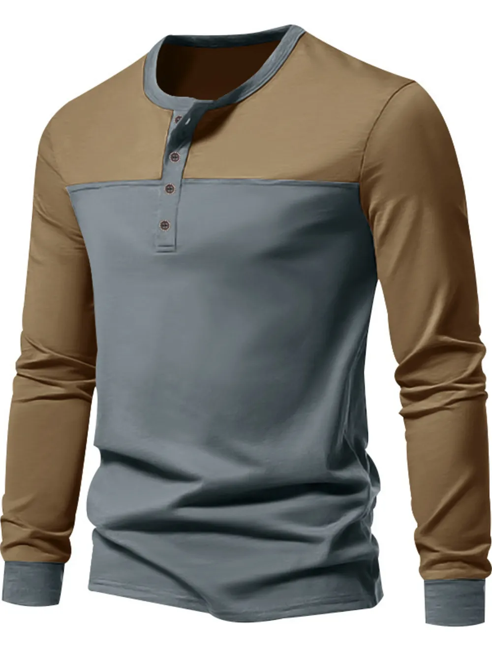 Men's Full Size Button Detail Short Sleeve Top Plus Size, image 5