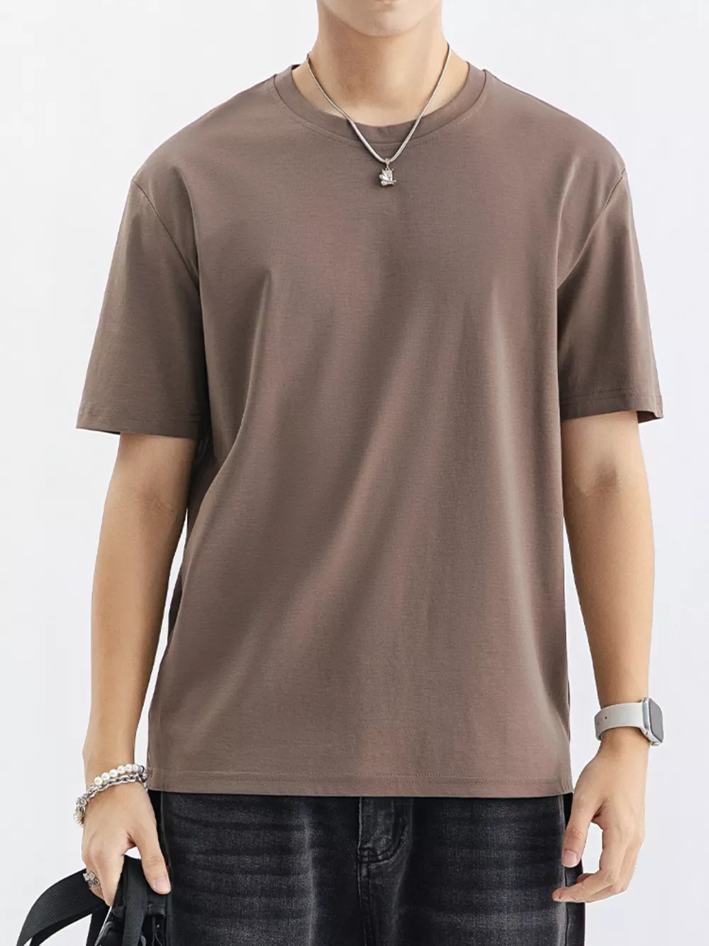 Men's Plus Size Casual Solid Color T-Shirt, image 2