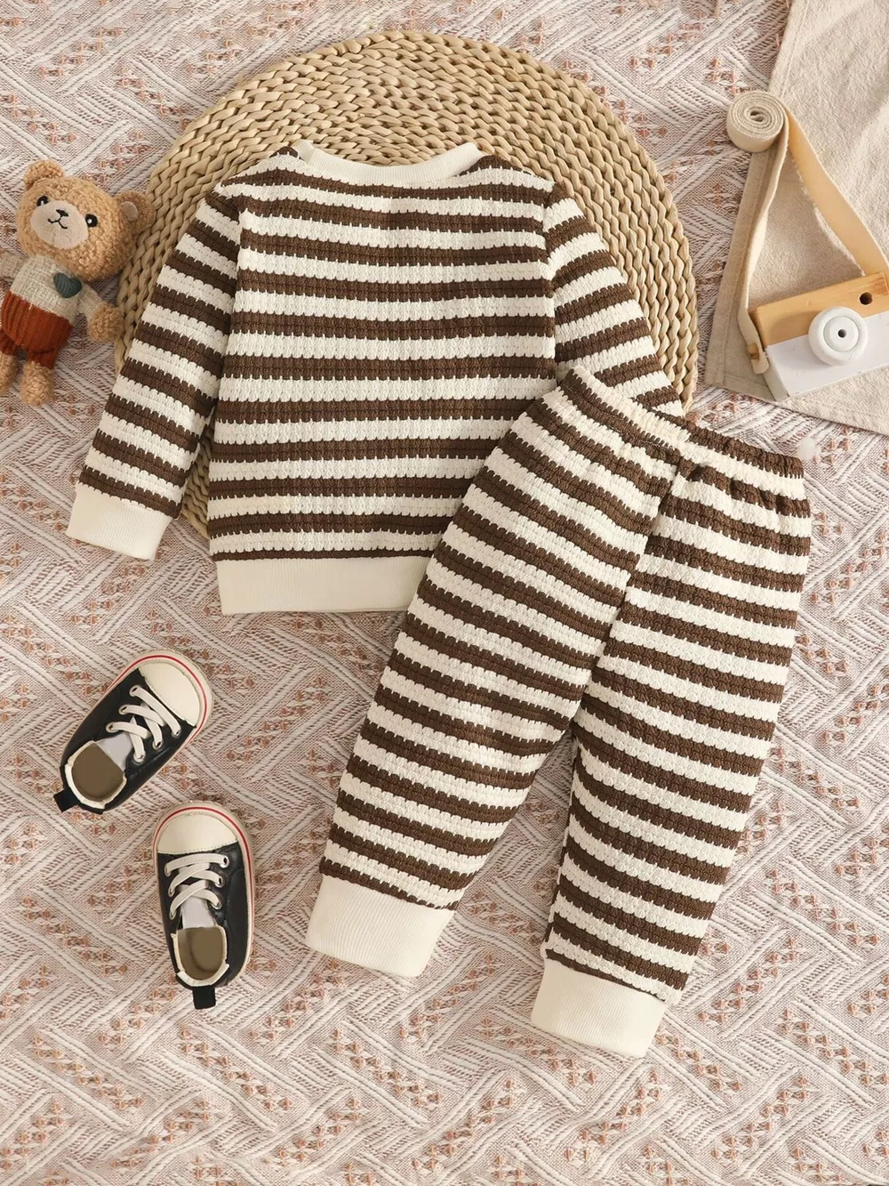 Children's Striped Knit Top and Pants Set, image 8