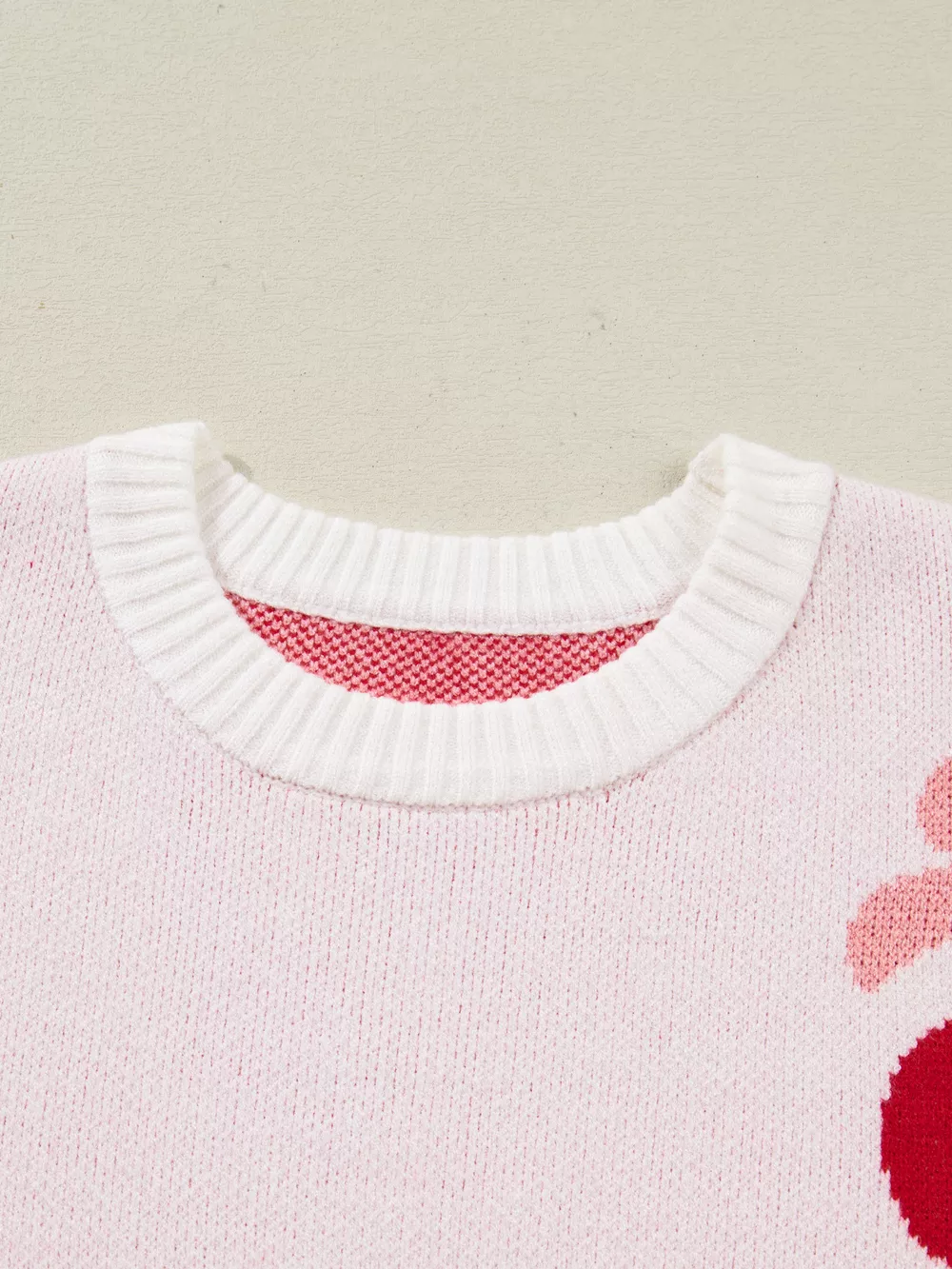 Cherry Pattern Drop Shoulder Sweater, image 3