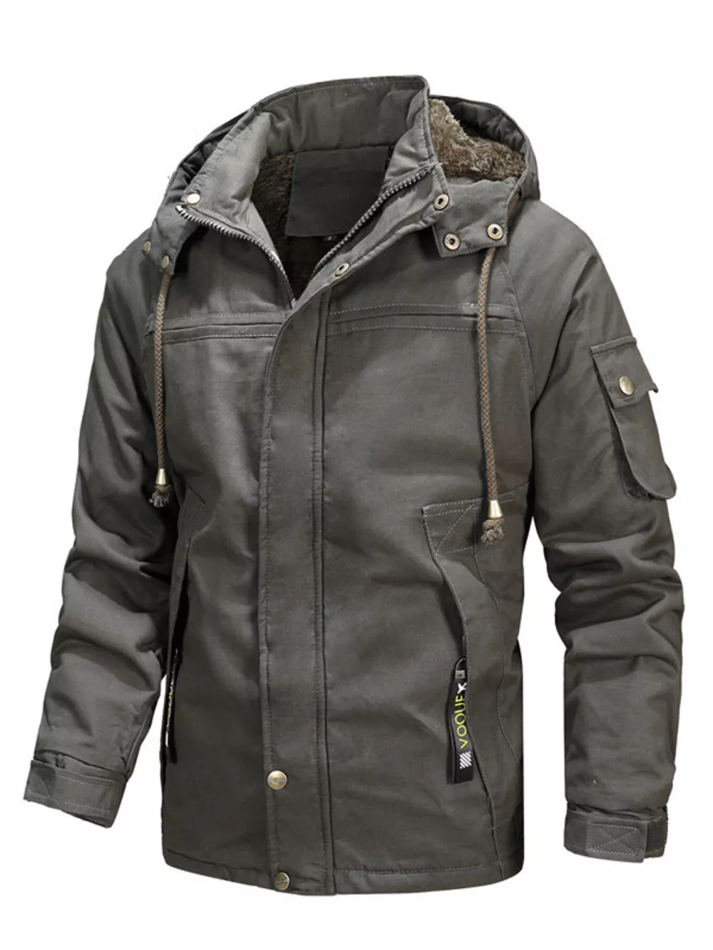 Men's Full Size Warm Hooded Winter Parka Jacket Plus Size