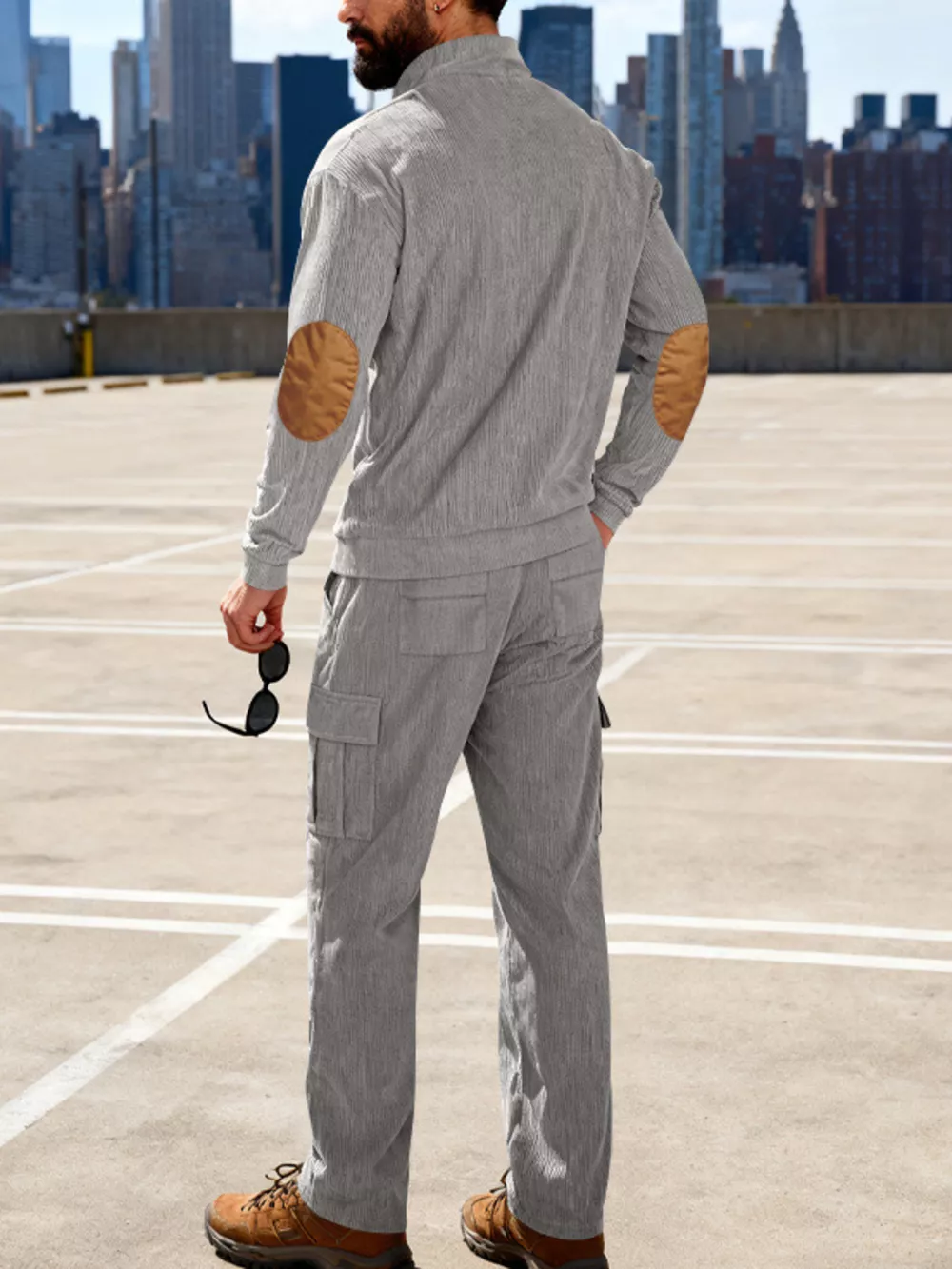Men's Full Size Casual Long Sleeve Top & Pants Set Plus Size, image 5