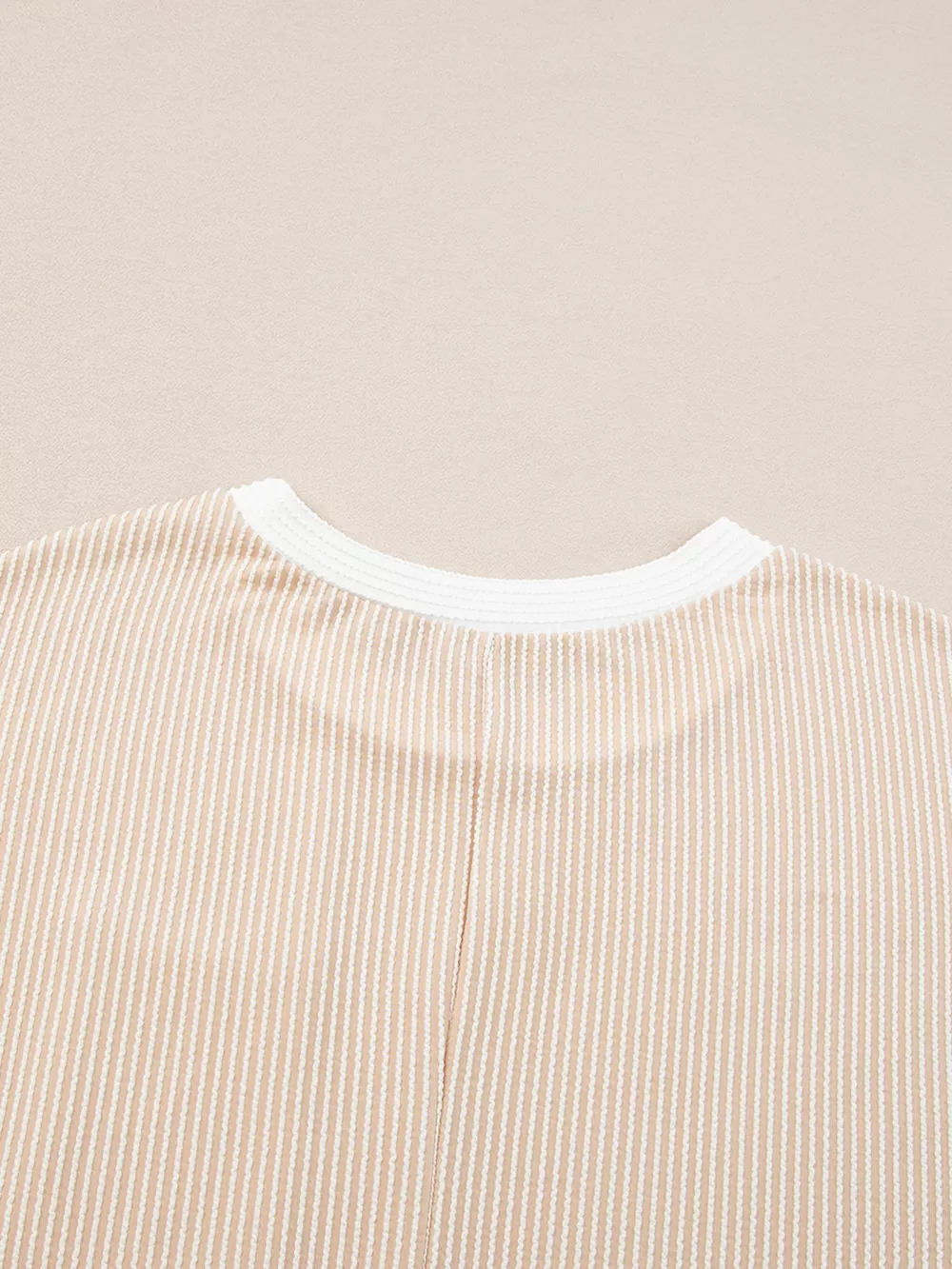 Twisted Ribbed Color Block Trim T Shirt Shift Dress, image 7