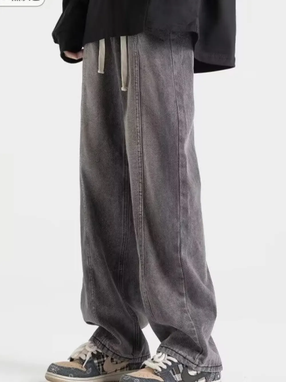 Men's Full Size Vintage Wash Wide Leg Jeans Plus Size, image 3