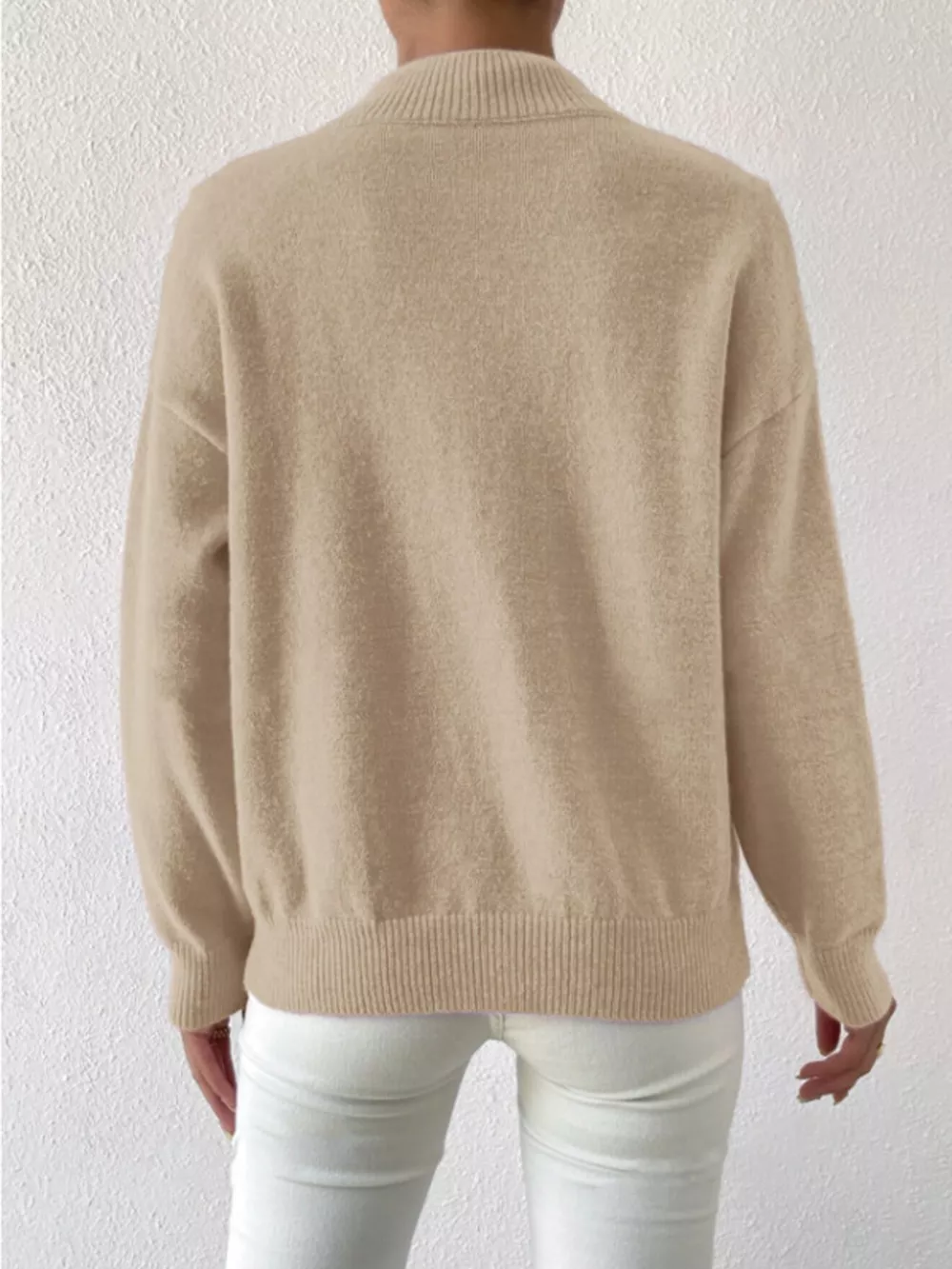 Mock Neck Dropped Shoulder Sweater, image 22